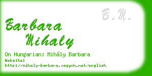 barbara mihaly business card