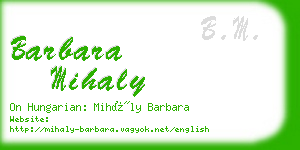 barbara mihaly business card